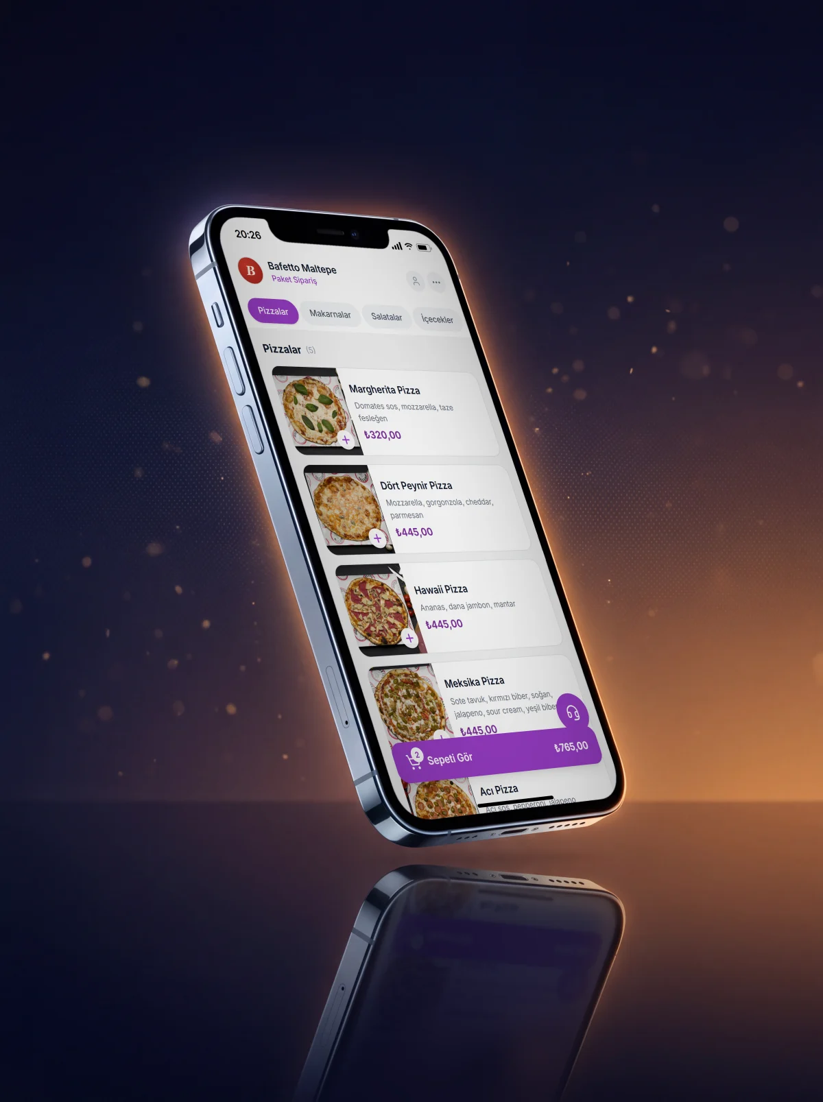 YemiGO online sipariş sayfası telefonda